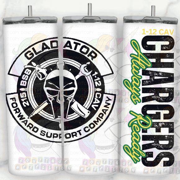 1-12 Cav 20oz Always Ready Gladiator - G Company Tumbler