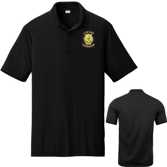 1-12 Cav Moisture Wicking Black Polo