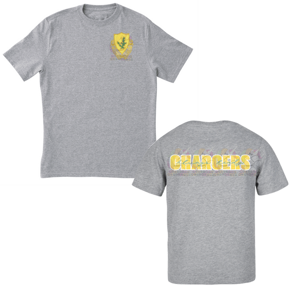 1-12 Cav Chargers Double Sided Grey Tee