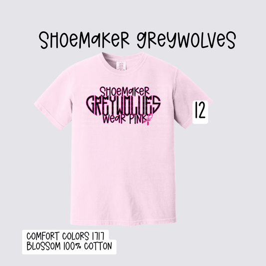 Design 12 Shoemaker High School Grey Wolves Adult Tee, Long Sleeve Tee or Sweatshirt