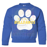 Hettie Halstead ElementaryWhite & Yellow Paw Print Crewneck Sweatshirt, Long or Short Sleeve Youth Tee