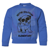 Hettie Halstead Elementary Bulldawg with Glasses Crewneck Youth Sweatshirt