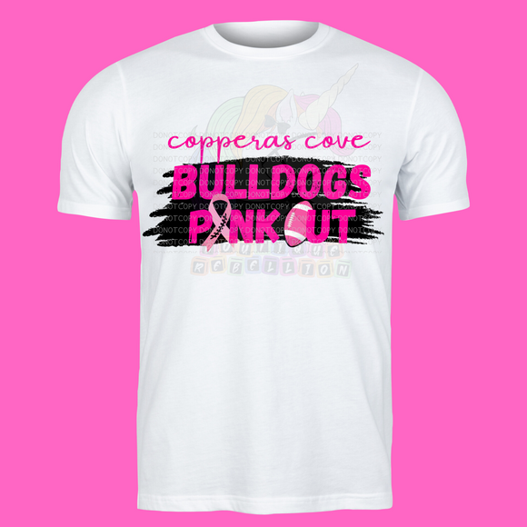 Copperas Cove Bulldogs Pink Out Football Tee