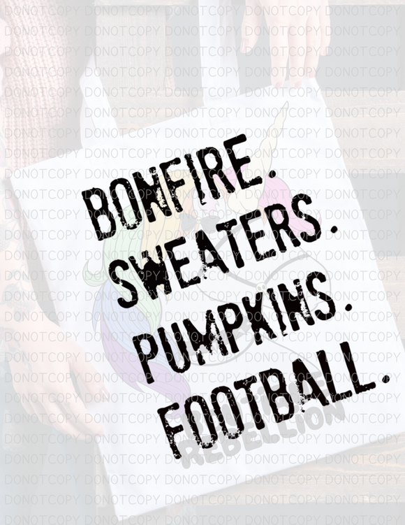 Bonfire. Sweaters. Pumpkins Direct to Film - DTF  Transfer