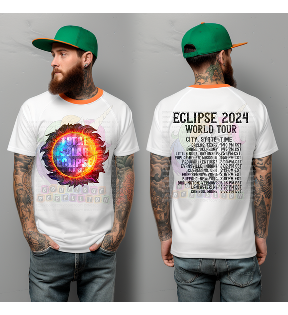 Total Solar Eclipse 2024 World Tour Adult Tee