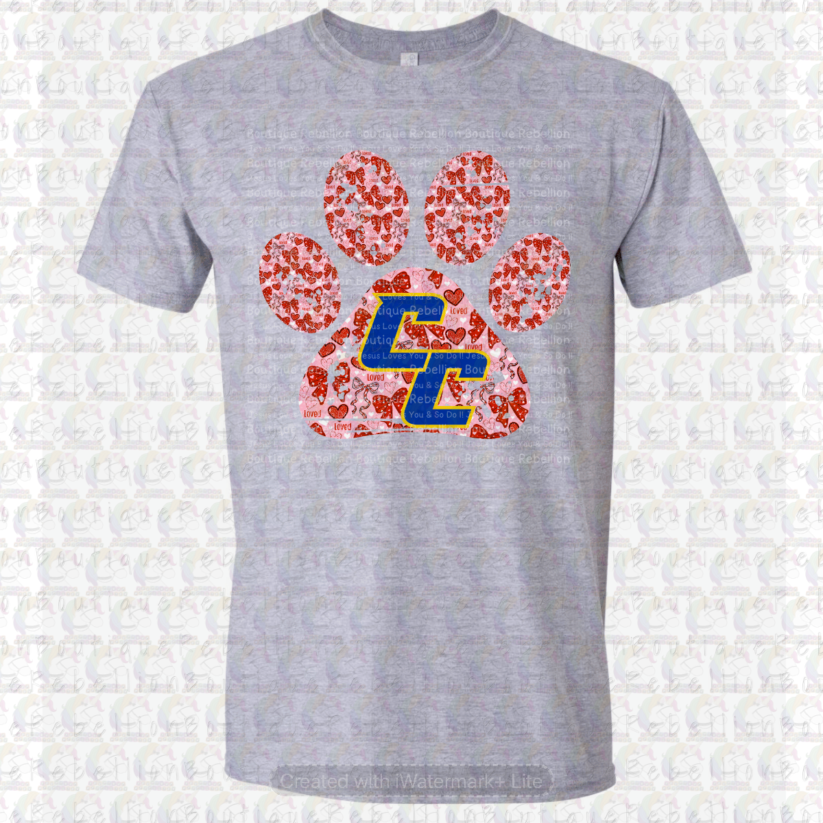 Copperas Cove Bulldawgs Red Paw Print Long or Short Sleeve  Adult Tee or Youth Tee