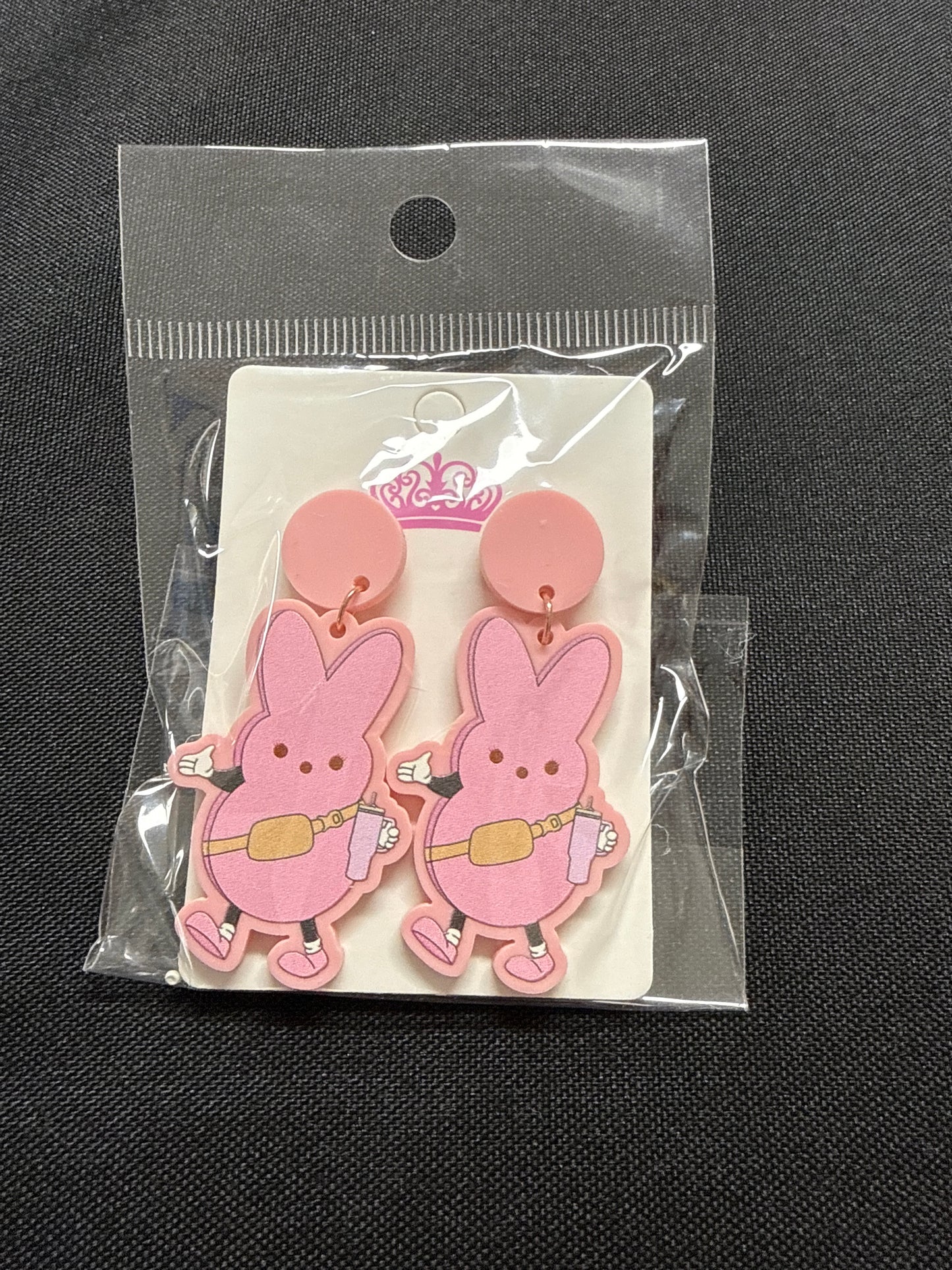 Bunny Acrylic Stud Dangle Earrings