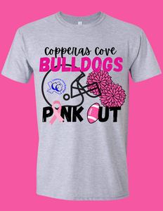 Copperas Cove Bulldogs Pink Out Football & Cheer Cotton Adult Tee