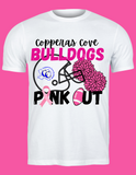 Copperas Cove Bulldogs Pink Out Football & Cheer Moisture Wicking Adult Tee