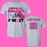 Copperas Cove Bulldogs Pink Out Football & Cheer Cotton Adult Tee