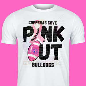 Copperas Cove Bulldogs Pink Out Football Adult Moisture Wicking Tee