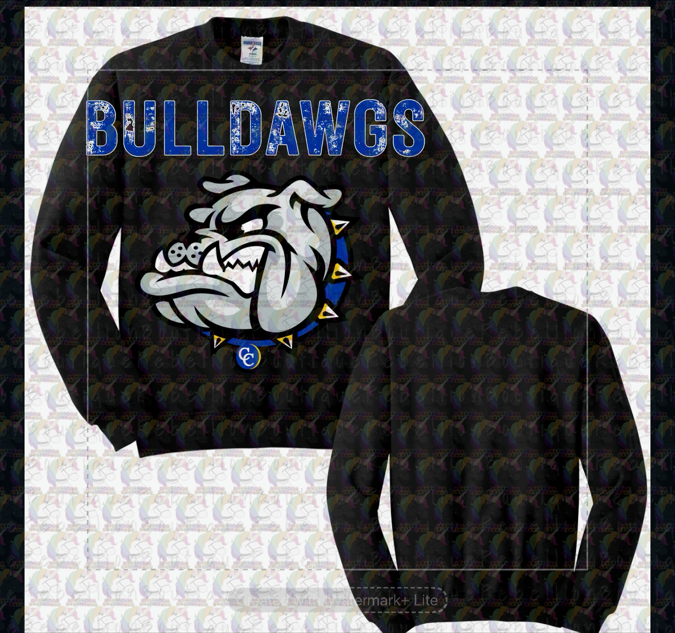 Copperas Cove Bulldawgs Oversized Graphic Adult or Youth Zip up Hoodie or Crewneck Sweatshirt