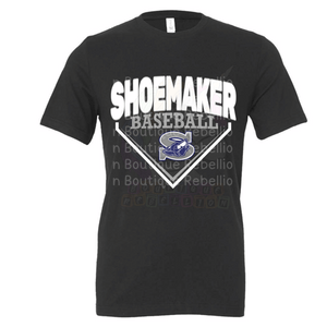 Shoemaker High School Grey Wolves Logo Baseball Adult Tee