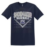 Shoemaker High School Grey Wolves Logo Baseball Adult Tee