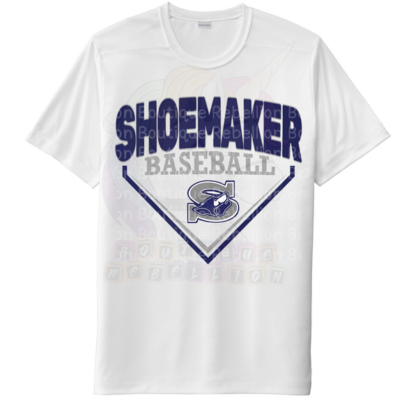 Shoemaker High School Grey Wolves Logo Baseball Adult Tee