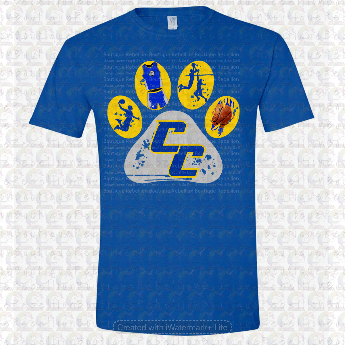 Copperas Cove Bulldawgs Basketball Paw Print Long or Short Sleeve  Adult Tee or Youth Tee