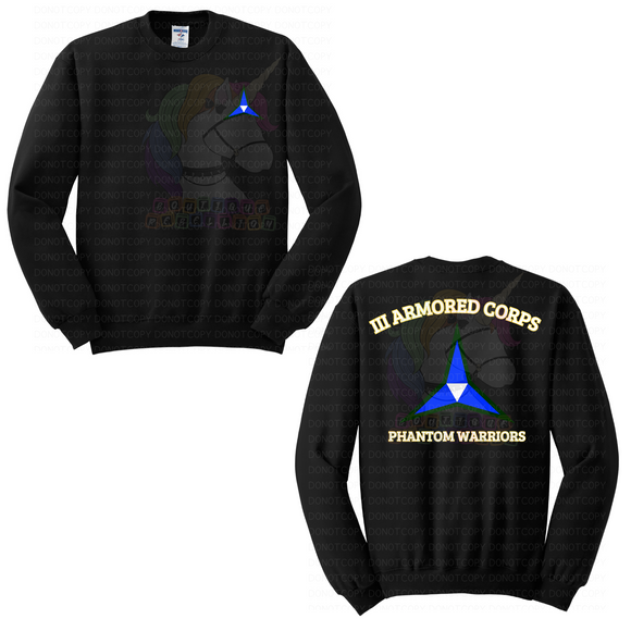 III Armored Corps Phantom Warriors Crewneck Sweatshirt