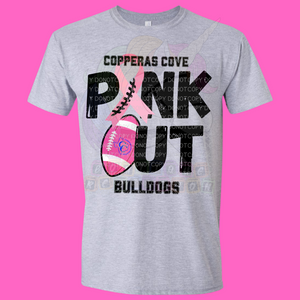 Copperas Cove Bulldogs Pink Out Football Toddler Cotton Tee