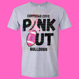 Copperas Cove Bulldogs Pink Out Football Adult Cotton Tee