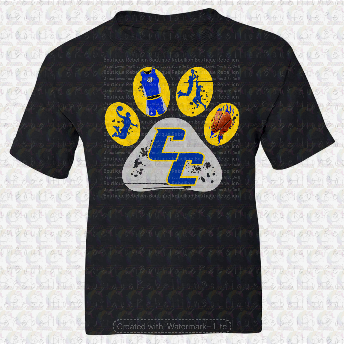 Copperas Cove Bulldawgs Basketball Paw Print Long or Short Sleeve  Adult Tee or Youth Tee