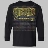 Hettie Halstead Yellow Text Crewneck Sweatshirt, Long or Short Sleeve Youth Tee