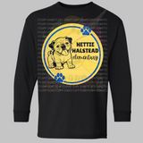 Hettie Halstead Elementary Bulldawgs Royal & Yellow Circle Crewneck Sweatshirt, Long or Short Sleeve Youth Tee