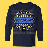 Hettie Halstead Elementary Bulldawgs Circle Crewneck Sweatshirt, Long or Short Sleeve Youth Tee