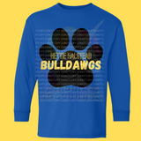 Hettie Halstead Elementary Black & Yellow Paw Print Crewneck Sweatshirt, Long or Short Sleeve Youth Tee