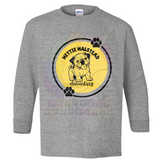 Hettie Halstead Elementary Bulldawgs Black & Yellow Circle Crewneck Sweatshirt, Long or Short Sleeve Youth Tee