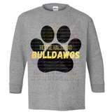 Hettie Halstead Elementary Black & Yellow Paw Print Crewneck Sweatshirt, Long or Short Sleeve Youth Tee