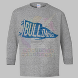 Hettie Halstead Elementary Bulldawgs Pennant Crewneck Sweatshirt, Long or Short Sleeve Youth Tee