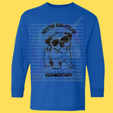 Hettie Halstead Elementary Bulldawg with Glasses Long Sleeve Youth Tee