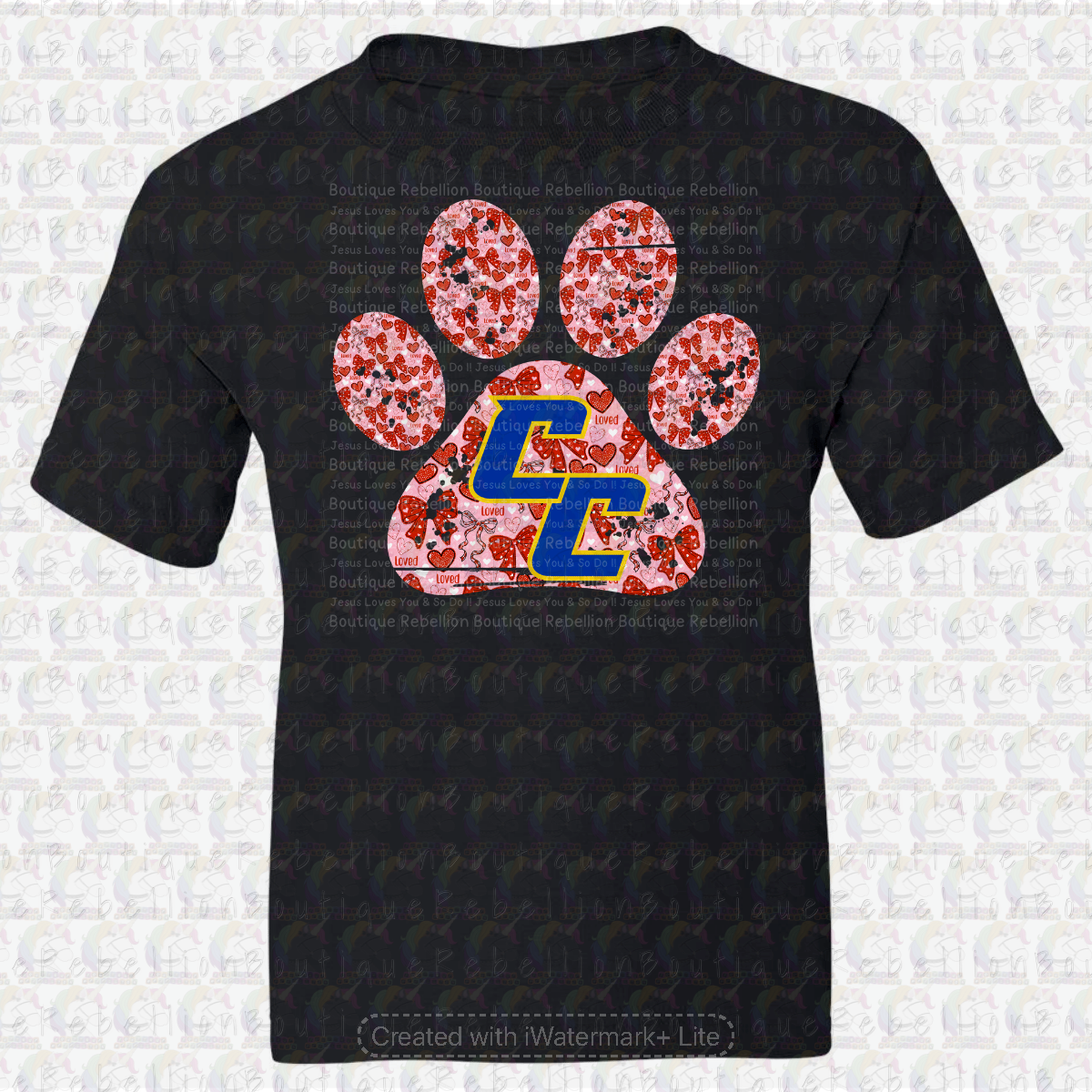 Copperas Cove Bulldawgs Red Paw Print Long or Short Sleeve  Adult Tee or Youth Tee