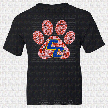 Copperas Cove Bulldawgs Red Paw Print Long or Short Sleeve  Adult Tee or Youth Tee