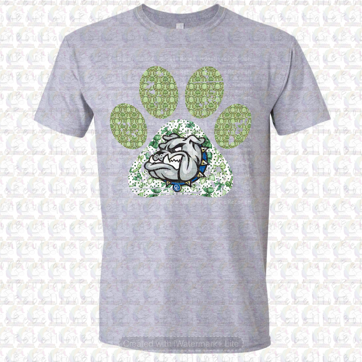 Copperas Cove Bulldawgs Green Paw Print Long or Short Sleeve  Adult Tee or Youth Tee