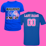 Copperas Cove Bulldogs Pink Out Football & Cheer Moisture Wicking Adult Tee