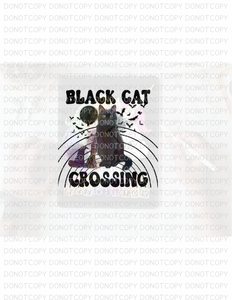 Black Cat Crossing Direct to Film - DTF  Transfer