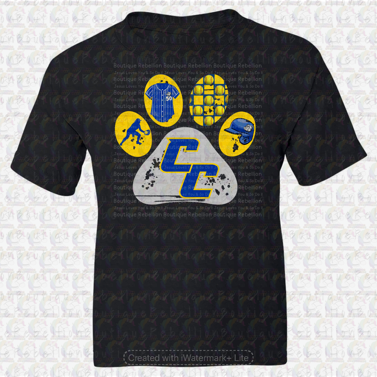 Copperas Cove Bulldawgs Softball Paw Print Long or Short Sleeve  Adult Tee or Youth Tee