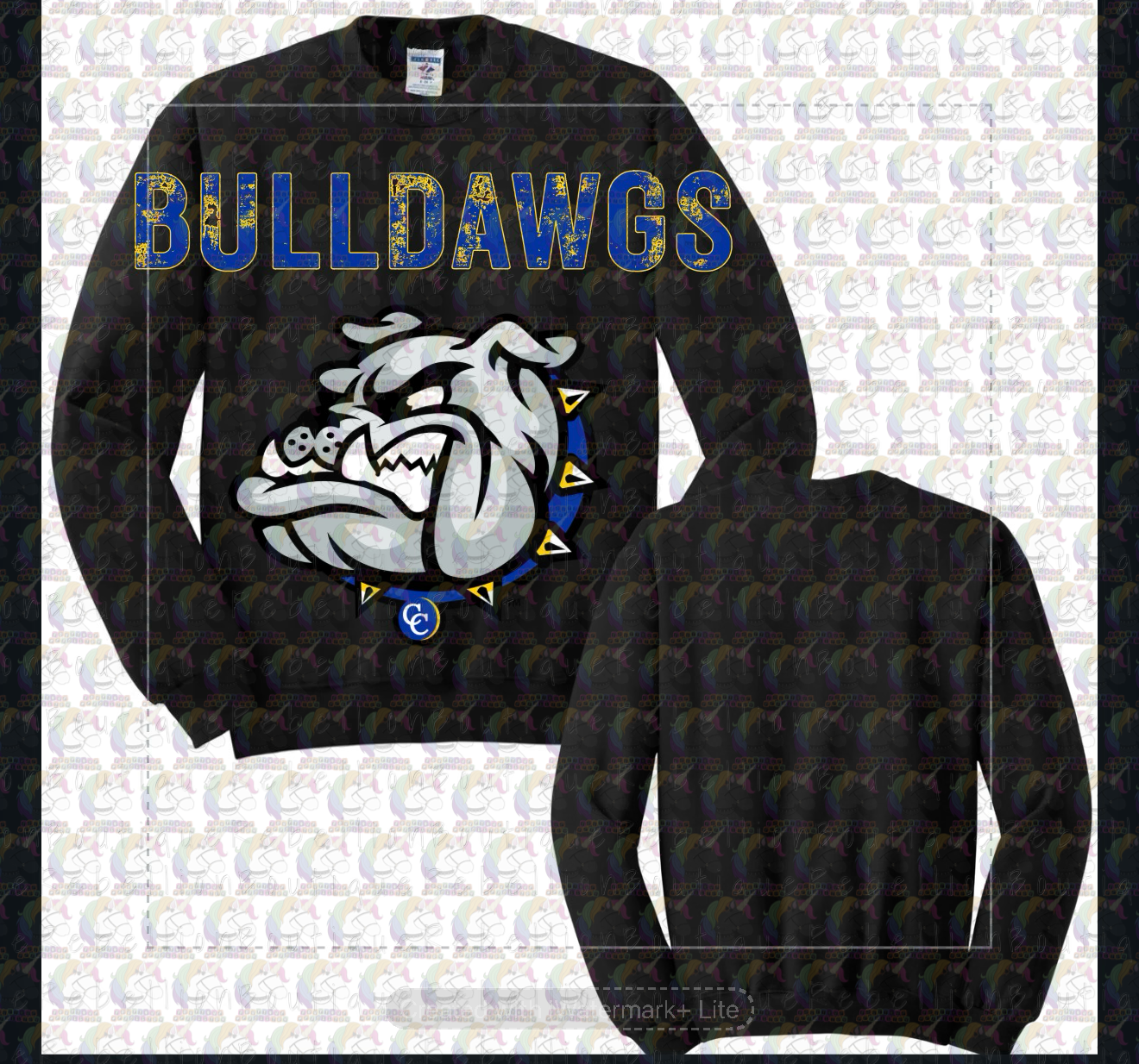 Copperas Cove Bulldawgs Oversized Graphic Adult or Youth Zip up Hoodie or Crewneck Sweatshirt