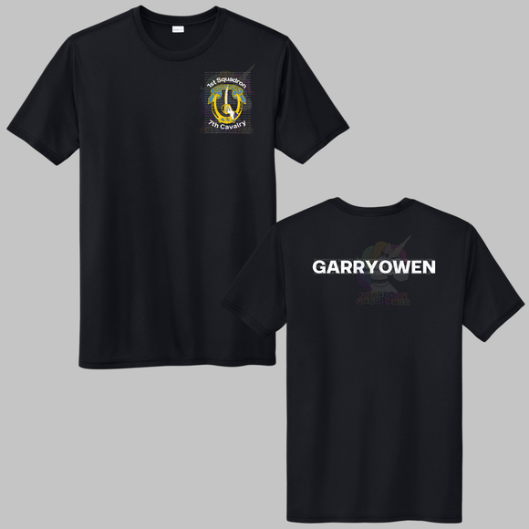 1-7 Cav Black Garryowen Crewneck Sweatshirt, Long Sleeve or Short Sleeve Shirt