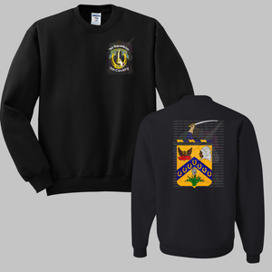 1-7 Cav Coat of Arms Black Crewneck Sweatshirt, Long Sleeve or Short Sleeve Shirt