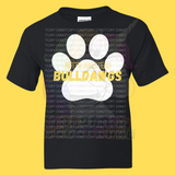 Hettie Halstead ElementaryWhite & Yellow Paw Print Crewneck Sweatshirt, Long or Short Sleeve Youth Tee