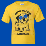 Hettie Halstead Elementary Bulldawg with Glasses Short Sleeve Youth Tee