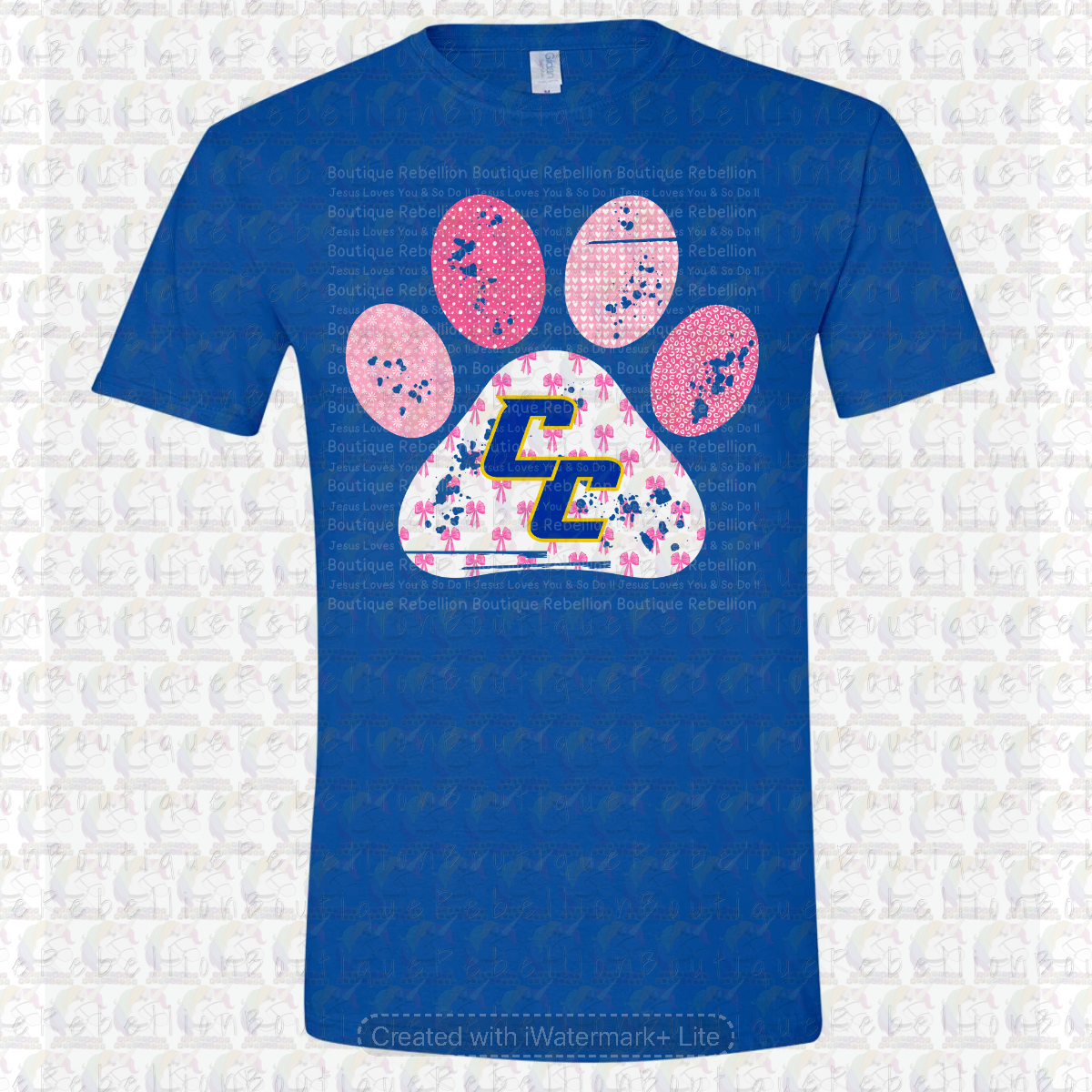 Copperas Cove Bulldawgs Pink Paw Print Long or Short Sleeve  Adult Tee or Youth Tee
