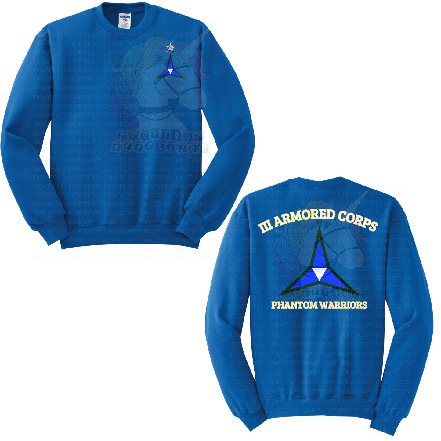 III Armored Corps Phantom Warriors Command Staff Crewneck Sweatshirt