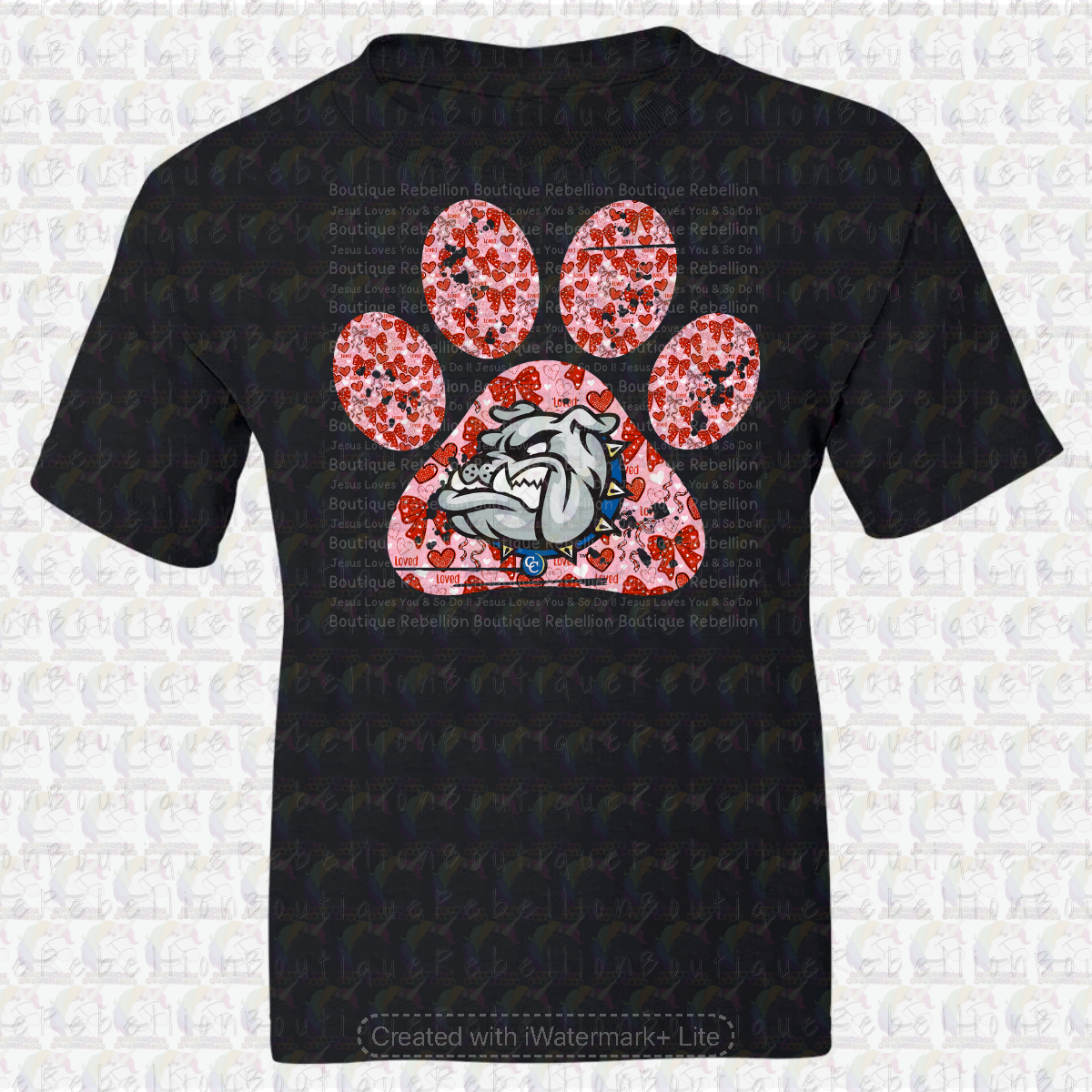 Copperas Cove Bulldawgs Red Paw Print Long or Short Sleeve  Adult Tee or Youth Tee
