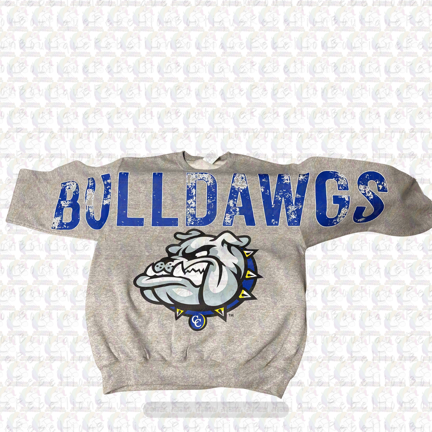 Copperas Cove Bulldawgs Oversized Graphic Adult or Youth Zip up Hoodie or Crewneck Sweatshirt