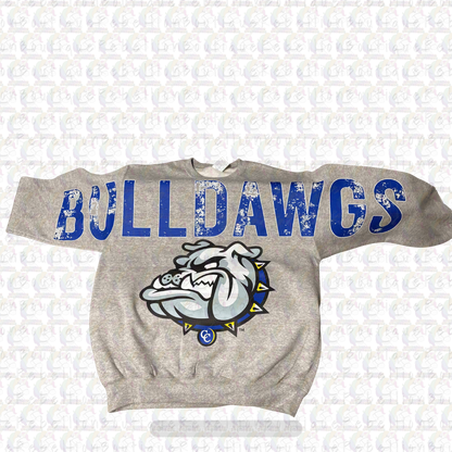 Copperas Cove Bulldawgs Oversized Graphic Adult or Youth Zip up Hoodie or Crewneck Sweatshirt