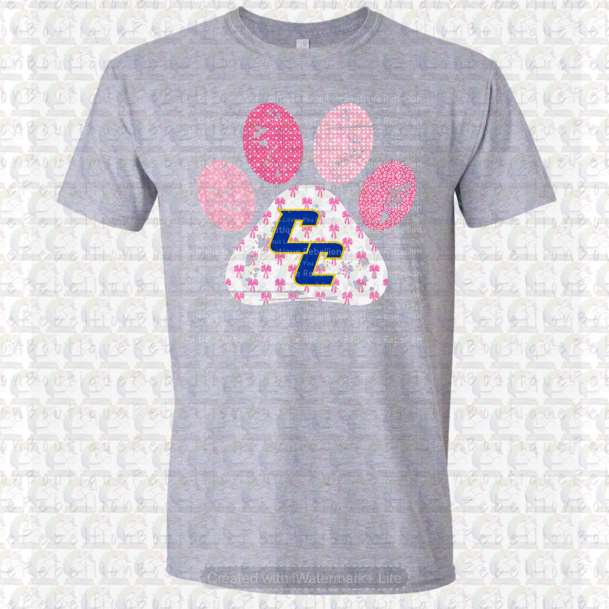 Copperas Cove Bulldawgs Pink Paw Print Long or Short Sleeve  Adult Tee or Youth Tee
