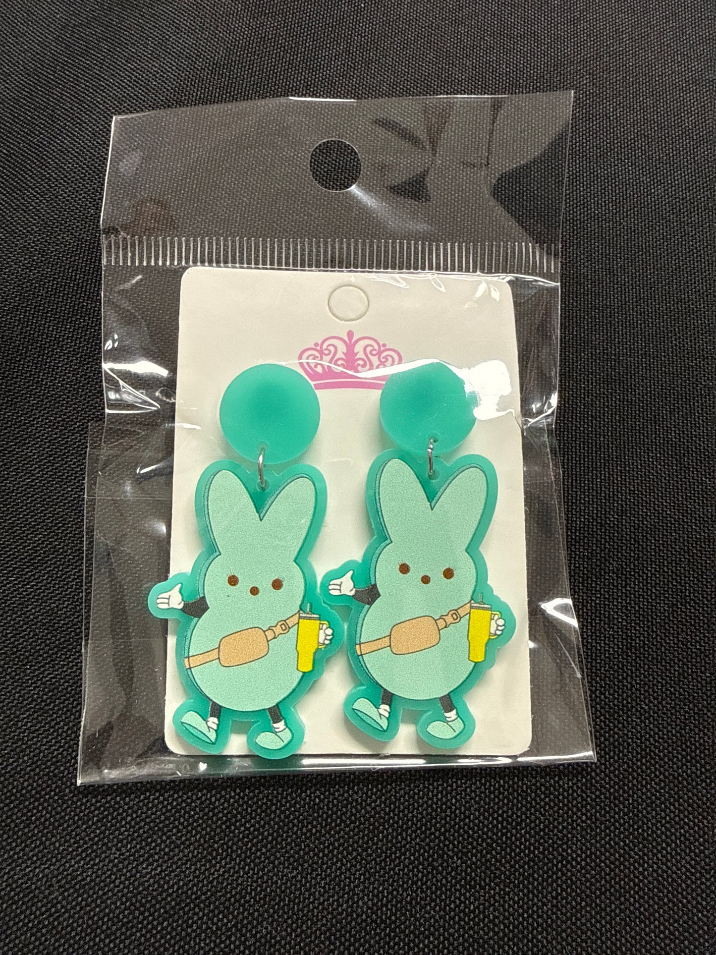Bunny Acrylic Stud Dangle Earrings